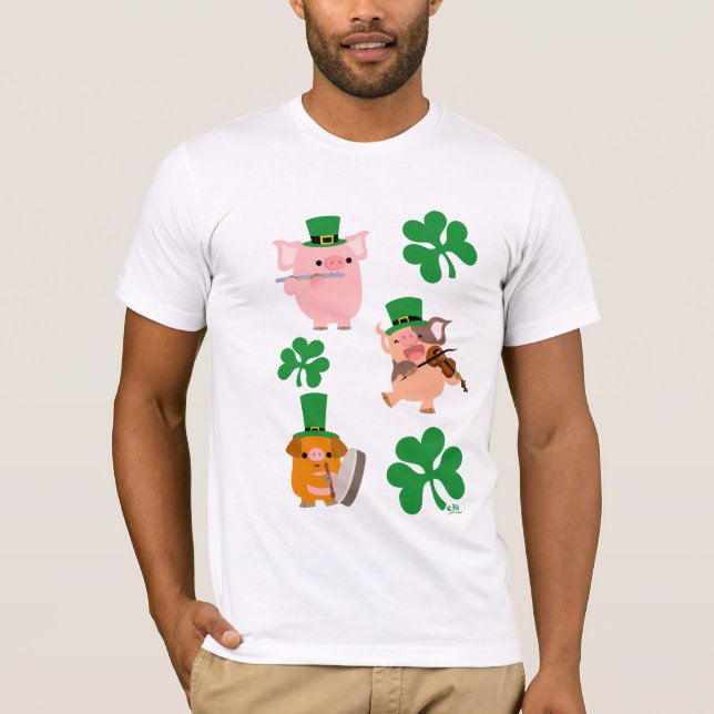 St Patrick's Day lilla musiker T-shirt (Framsida)