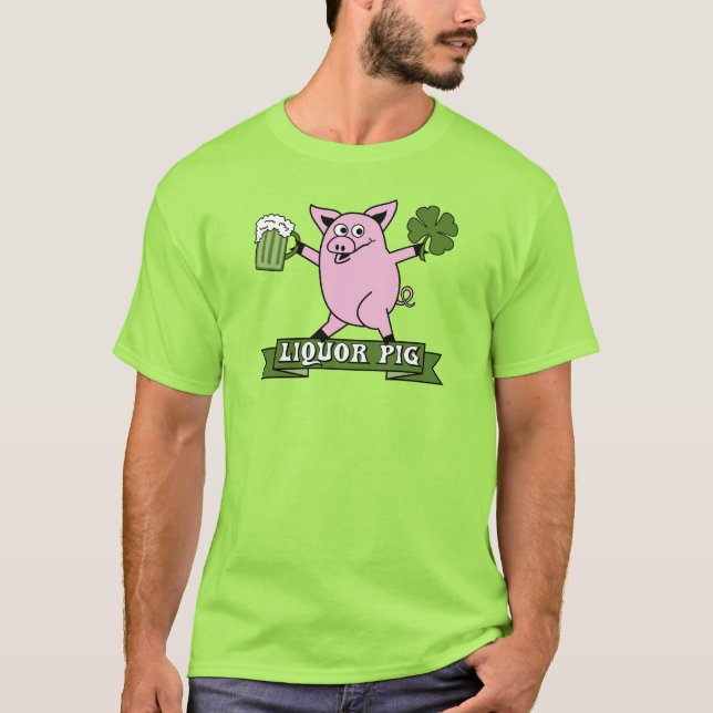 St patricks day Liquor Gris Tee Shirt (Framsida)