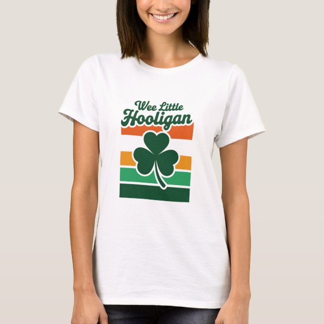 St Patricks Day Liten busig liten rackare Rolig  T Shirt (Framsida)