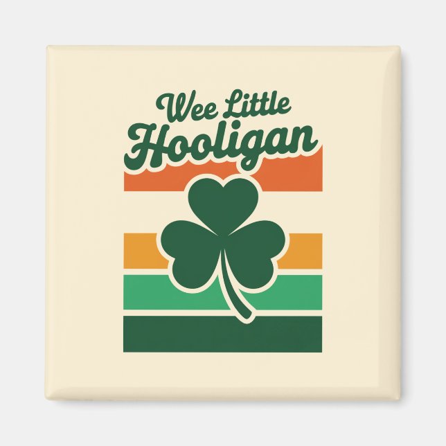 St Patricks Day Liten Stygg Busunge Rolig  Magnet (Framsidan)