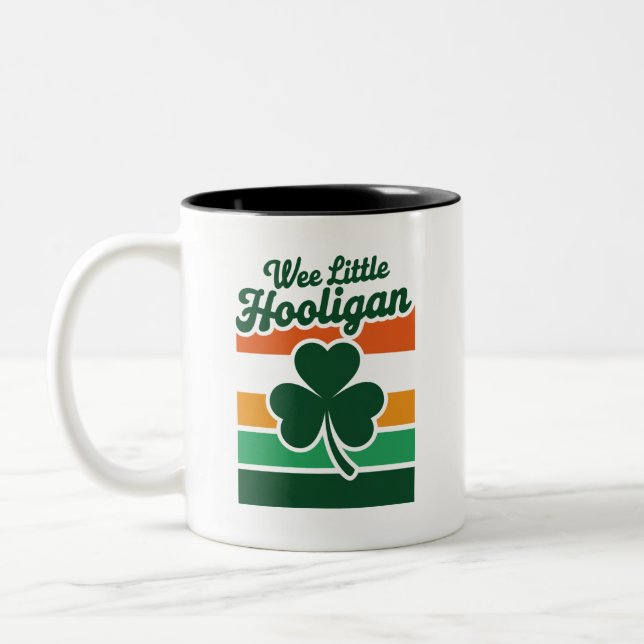 St Patricks Day Liten Stygging Rolig  Två-Tonad Mugg (Vänster)
