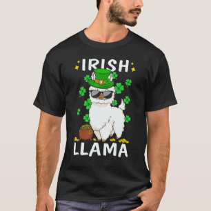 St patricks day Llama Irish Llama Shamrock Funny T Shirt