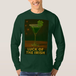 St. Patrick's Day Luck Of The Irish Clover Martini T Shirt