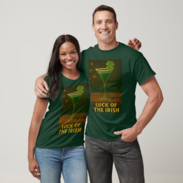 St. Patrick's Day Luck Of The Irish Clover Martini T Shirt