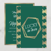 St. Patricks Day Lucky Bröllopsdusch Grön Guld