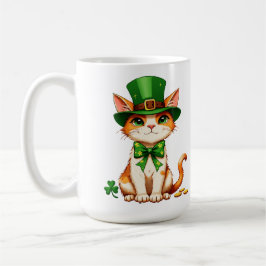 St. Patrick's Day Lucky Cat Kaffemugg