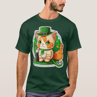 St patricks day Lucky Cat T Shirt