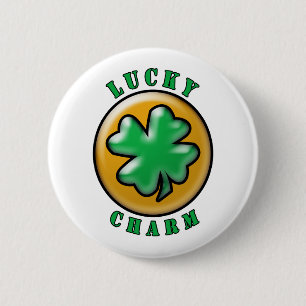 St. Patrick's Day Lucky Charm 4 Löv Klöver Knapp