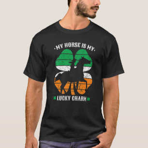 St patricks day Lucky Charm Distress Girl Riding T Shirt