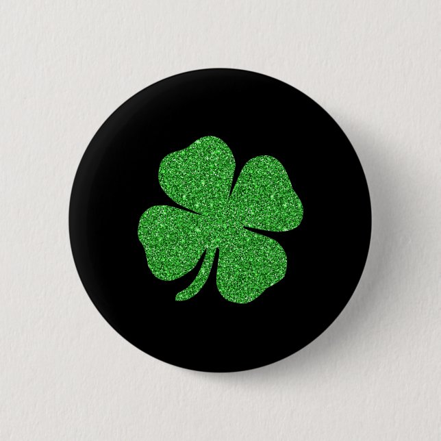 St. Patrick's Day Lucky Charm Grönt Irish Klöver S Knapp (Framsida)