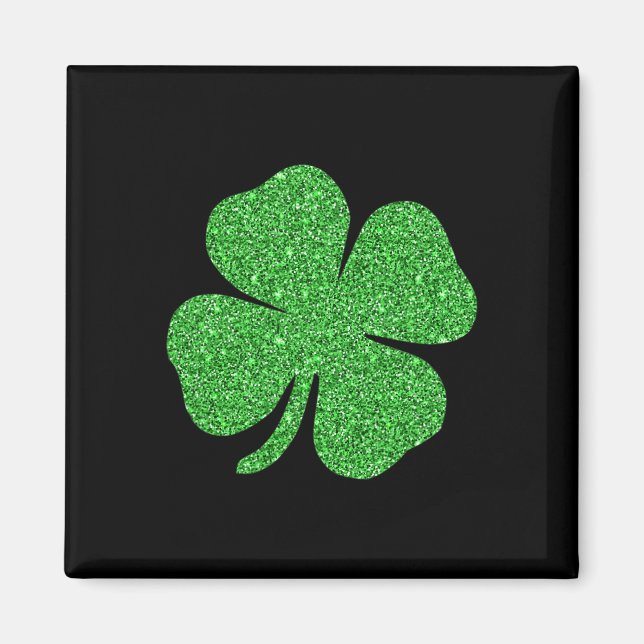 St. Patrick's Day Lucky Charm Grönt Irish Klöver S Magnet (Framsidan)