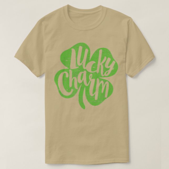 St patricks day LUCKY CHARM Shamrock 4 Löv Klöver T Shirt (Design framsida)