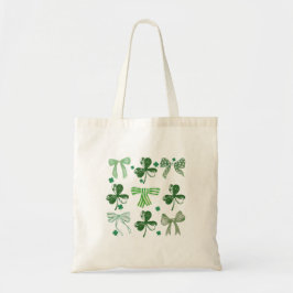 St. Patrick's Day Lucky Clover and Bow Tygkasse