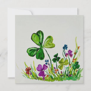 St Patrick's Day Lucky Clover Julkort