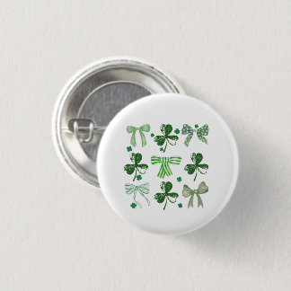 St. Patrick's Day Lucky Clover och Bow Knapp