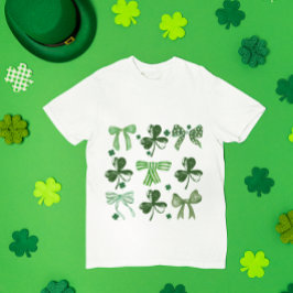 St. Patrick's Day Lucky Clover och Bow T Shirt
