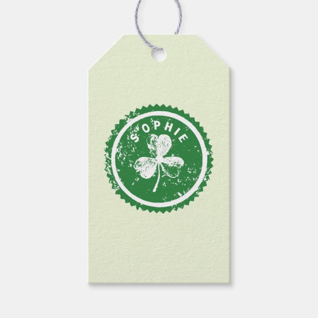 St. Patrick's Day Lucky Clover  Presentetikett (Framsidan)