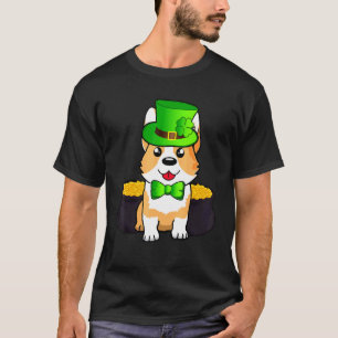 St Patricks Day Lucky Corgi Hund Leprechaun Shamro T Shirt
