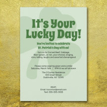 St. Patricks Day - Lucky Day-inbjudan