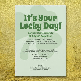 St. Patricks Day - Lucky Day-inbjudan Inbjudningar