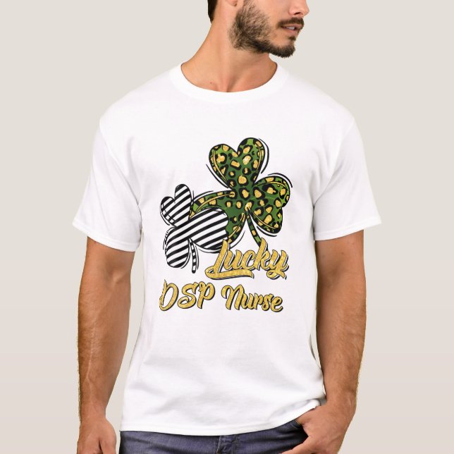 St patrick's day Lucky DSP Nurse Klöver Shamrock T Shirt (Framsida)
