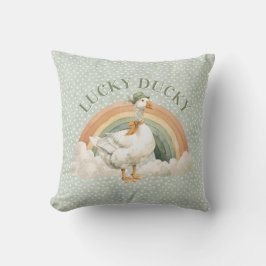  St Patrick's Day Lucky Ducky med regnbåge Kudde