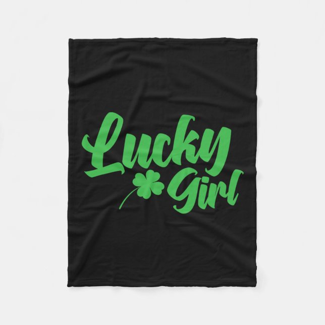 St. Patrick's Day Lucky Girl Fleecefilt (Framsidan)
