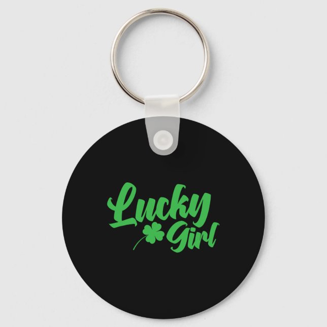 St. Patrick's Day Lucky Girl Nyckelring (Framsida)