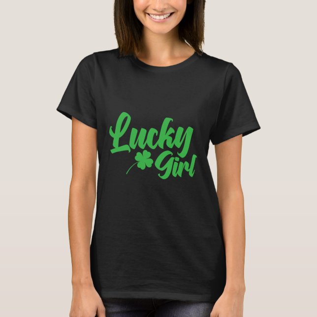 St. Patrick's Day Lucky Girl T Shirt (Framsida)