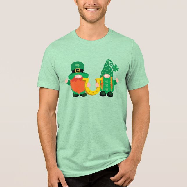 St. Patrick's Day Lucky Gnome Duo T Shirt (Framsida)