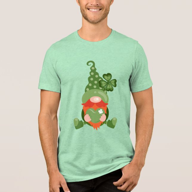 St. Patrick's Day Lucky Gnome T Shirt (Framsida)