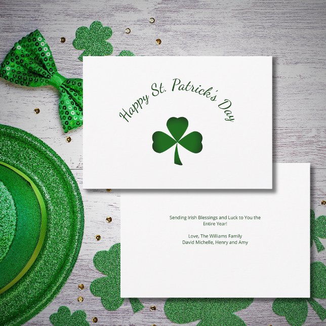 St. Patrick's Day Lucky Green Shamrock Holiday Kort (Skapare uppladdad)