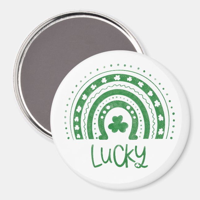 St.Patricks Day Lucky Grön Magnet (Front/Back)