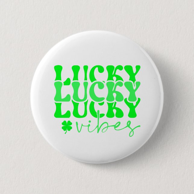 St Patrick's Day Lucky grönstilfull Knapp (Framsida)