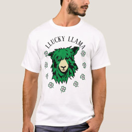 St. Patrick's Day Lucky Grönt Llama T Shirt