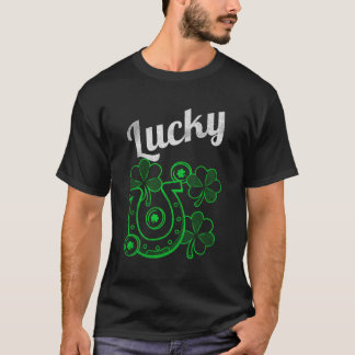St patrick's day Lucky Horseshoe Four-Löv C T Shirt