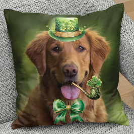 St. Patrick's Day Lucky Hund Funny Anpassningsbar  Kudde
