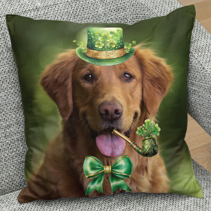 St. Patrick's Day Lucky Hund Funny Anpassningsbar Kudde