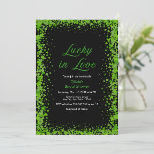 St Patricks Day Lucky in Love Bröllopsdusch Inbjudningar