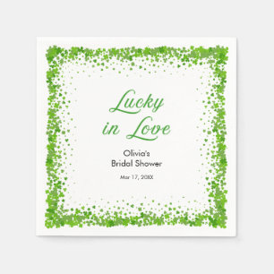 St Patricks Day Lucky in Love Bröllopsdusch Pappersservett
