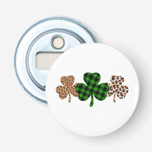 St Patricks Day Lucky Irish Grön Plaid Shamrock Flasköppnare