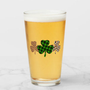 St Patricks Day Lucky Irish Grön Plaid Shamrock Glaskopp