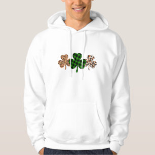 St Patricks Day Lucky Irish Grön Plaid Shamrock Hoodie