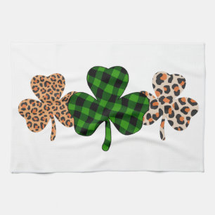 St Patricks Day Lucky Irish Grön Plaid Shamrock Kökshandduk