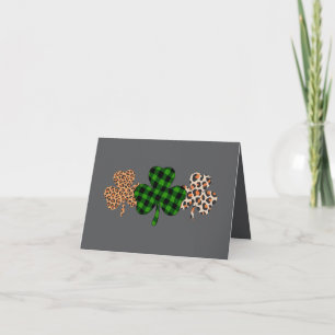 St Patricks Day Lucky Irish Grön Plaid Shamrock Kort