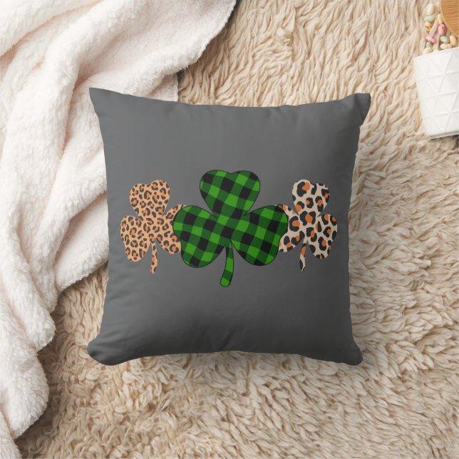 St Patricks Day Lucky Irish Grön Plaid Shamrock  Kudde (Filt)