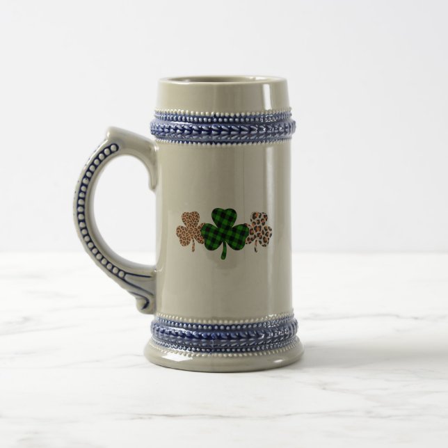 St Patricks Day Lucky Irish Grön Plaid Shamrock  Sejdel (Vänster)