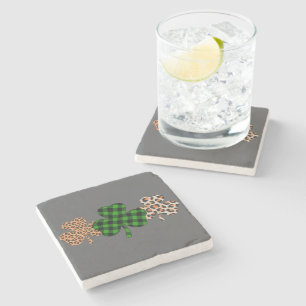 St Patricks Day Lucky Irish Grön Plaid Shamrock Stenunderlägg