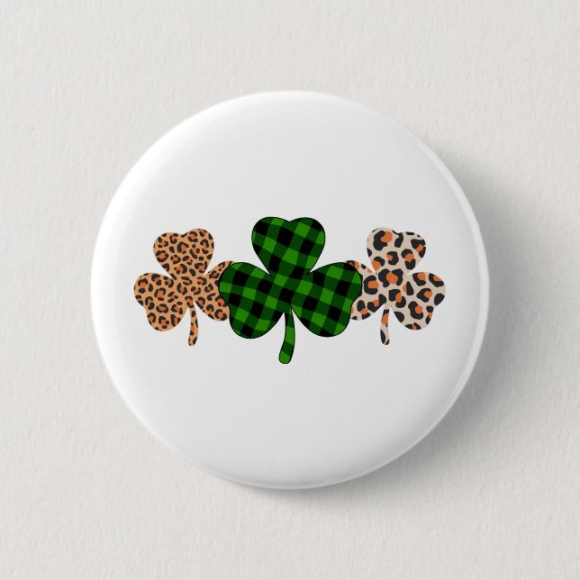 St patricks day Lucky Irish Grönt Play Shamrock Knapp (Framsida)