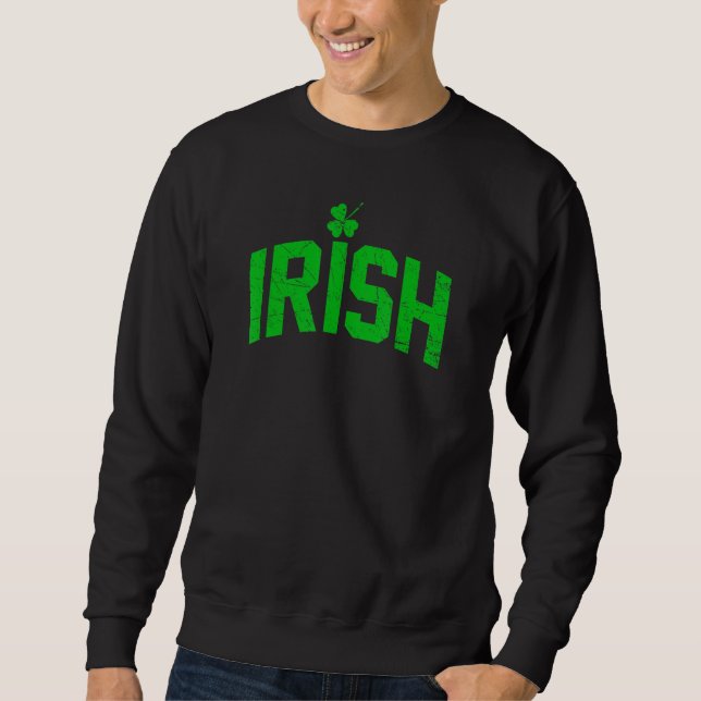 St patrick's day Lucky Irish Klöver Manar Lång Ärmad Tröja (Framsida)